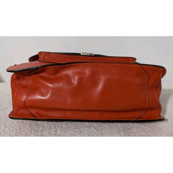 Tory Burch Priscilla Crossbody Hand Bag Frame Satchel Orange - Picture 14 of 16